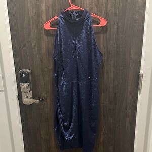 Keyhole Halter Velvet Mini Dress